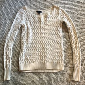 American Eagle cream colored cable knit sweater
